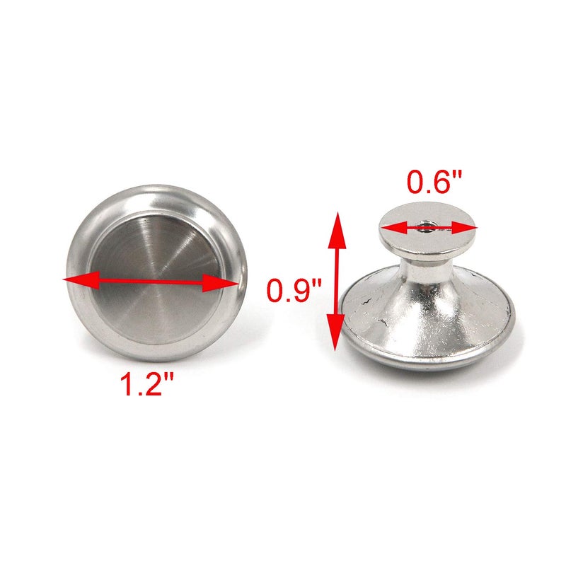 Geesatis 20 pcs Silver Cabinet Knobs Round Brushed Nickel Drawer Knobs Modern Cabinet Door Knobs Kitchen Cabinet Knobs, with Mounting Screws, Knob Dia 1.2 inch - Image 3